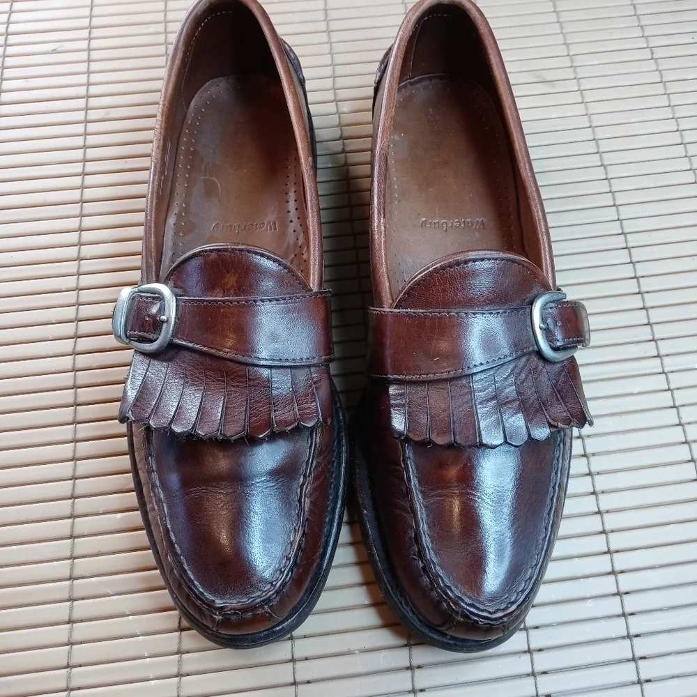 ALLEN EDMONDS Waterbury Brown Sz 11.5 B Men Kiltie Buckle Loafers. 404pem